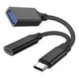 Un Hub Otg Usb Tipo C Para Teléfonos Móviles 2 En 1 Tipo C H