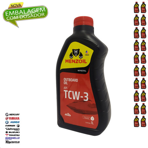 Óleo Náutico Menzoil Tcw3 2t Premium Todos Motores Kit C/20