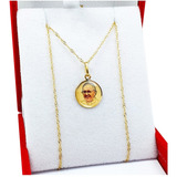 Conjunto Italiano Oro 18 K Cadena 45 Cm  Dije Papa Francisco