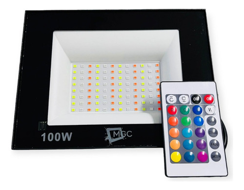 Kit 27 Refletor Led Holofote 100w Rgb Colorido C/ Controle