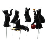6 Macetas Para Decoración De Estatuas Con Forma De Gato, Hec