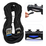 Cabo Usb Controle Para Ps4 3m Reforçado Sincroniza E Carrega