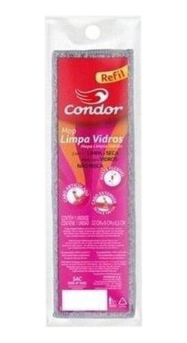 Refil P/ Rodo Mop Limpa Vidros Condor Lava E Seco Vidraça