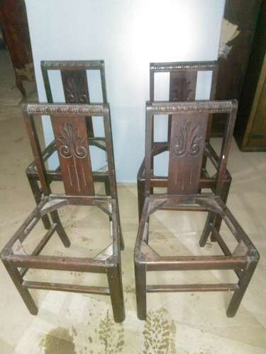 Conjunto 4 Cadeiras Artdeco Em Imbuia Anos 30