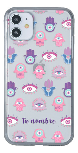 Funda Para iPhone Ojo Turco Mano Fátima Hamsa Tu Nombre