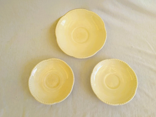 Lote X3 Plato Cafe Te Wood´s Ivaory Ware Loza Ingles Antiguo