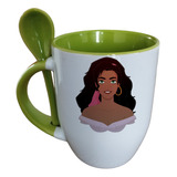 Taza Con Cuchara Disney Princesa Esmeralda Personalizable