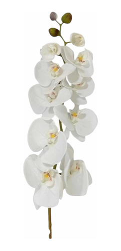 2 Orquídeas Artificial Branca De Silicone Toque Real Premium