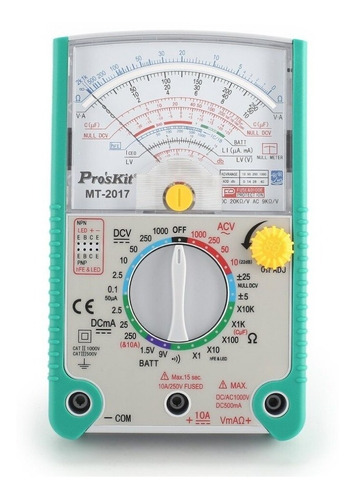 Multimetro Analogico Tester Aguja Proskit Mt2017 Profesional