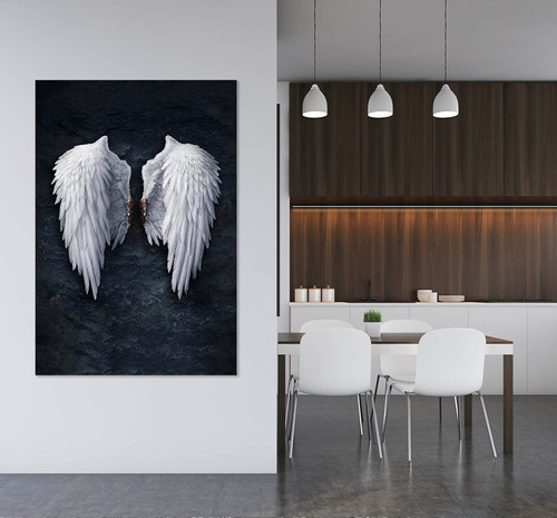 Alas De Ángel 80x120 Vertical Marco Canvas Cuadro Decorativo