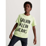 Playera Verde Con Estampado Calvin Klein Para Niño