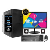 Pc Completo Kit S/ Fio Core I3 4gb Ssd 480gb Wifi Monitor 19