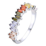 Anillo Zircon Cubic Multicolor Regalo Mujer Aniversario