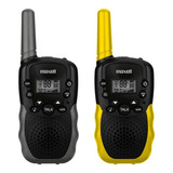 Radio Transmisor Walkie-talkie 2 Pack 3km Gris Amar - Maxell Bandas De Frecuencia 400-470mhz Color Gris/amarillo