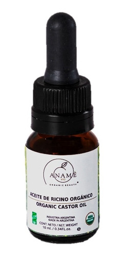 Aceite De Ricino/castor Orgánico 10 Ml. Certif.- Aname Vio 