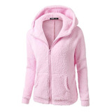 Chaqueta De Forro Polar Suave Con Capucha For Mujer