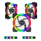 Pack 3 Ventiladores Pc Argb + Tiras Led Alseye Crls-300ds