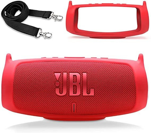 Funda De Silicona Con Correa Para Jbl Charge 5 Rojo