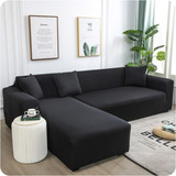 Cubre-sillón Tipo L O Seccional   Spandex Elastica Negro