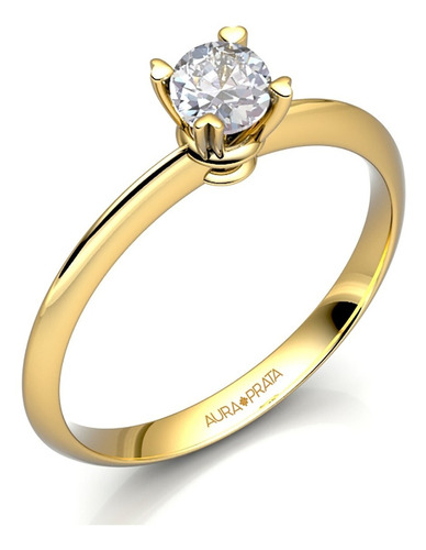 Anillo Compromiso Oro Solido 14k Kt Diamante Natural .15ct