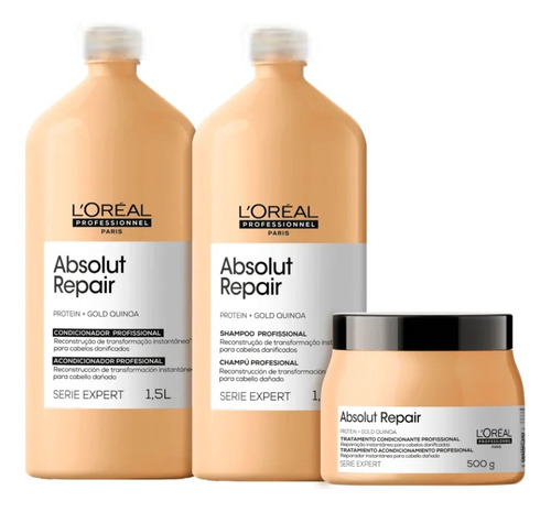 Kit Loreal Absolut Repair Gold Sh 1.5l E Cond 1.5l Masc 500g