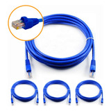 Kit 12 Un Cabo De Rede 2,5m Cat6 Furukawa Rj45 Azul Gigabit