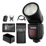 Flash Godox V1 Com Cabeça Redonda Para Câmeras Canon