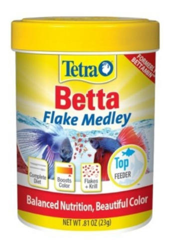 Alimento Peces Betta Acuario Pecera Tetra Flake Medley 23gr