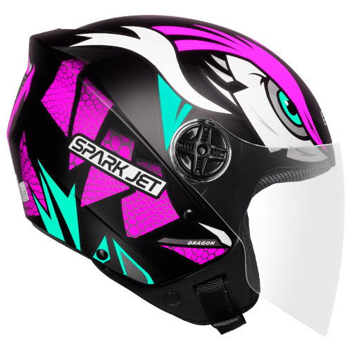 Capacete Aberto Feminino Ebf Spark Jet Dragon Moto