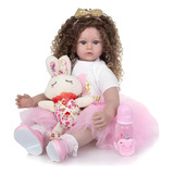 Bebê Reborn 100% Silicone Realista 60cm Com Acessórios