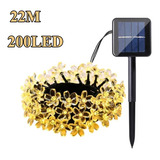 Lámpara Solar Cordao Con Luz Fija, 200 Cerezos En Flor, 22 M