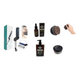 Kit Peine Alisante Barba, Shampoo, Aceite, Cepillo Y Cera