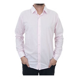 Camisa Masculina Ogochi Ml Essencial Slim Rosa Claro - 00147