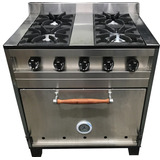 Cocina Industrial Eg 4 H 80 Cm Acero Inox Horno Pizzero!