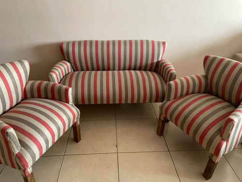 Set De Sillones Materos De Cenille En Tonos Tierra Y Rojizos