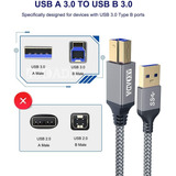 Usb A A Usb B 3.0 Cable (10 Pies), Akoada Duradero Nylon Tre