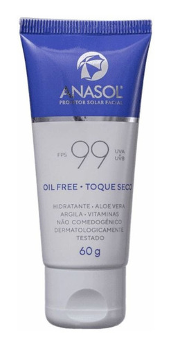 Anasol Protetor Solar Facial Fps 99 - Toque Seco -60g