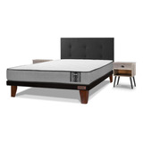 Cama Europea Star Flex 2 Pl + Respaldo Royal Veladores Rock