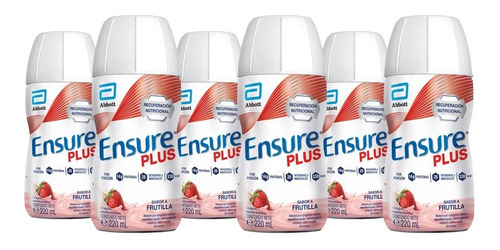 Ensure Plus Frutilla Suplemento Botella 220ml Pack X 6un