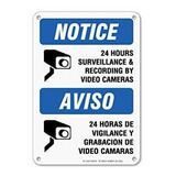 Señal 24 Horas De Vigilancia De Vídeo, Bilingüe Inglés / Esp