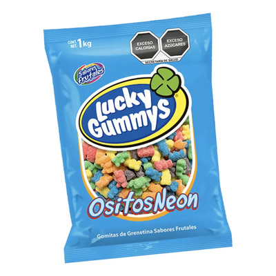 Gomitas De Ositos Neon Sabores Frutales Lucky Gummys 1 Kg