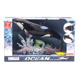 Animales Del Oceano Set Orca Y Tiburones En Caja Wabro 99576