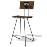 Banqueta Alta Caño Hierro Silla Madera Old-rider Si-30a