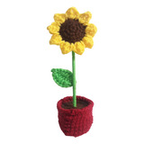 Girasol Tejido En Maceta A Crochet 