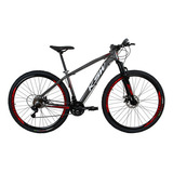 Bicicleta Aro 29 Ksw Xlt 2019 Alum Câmbios Shimano 24v Disco Cor Grafite/vermelho Tamanho Do Quadro 21