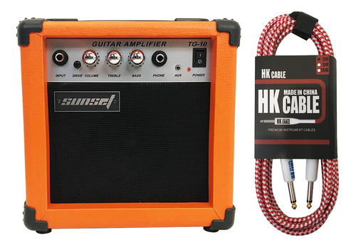 Amplificador Sunset Guitarra Eléctrica 10watts Cable Plug 