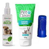 Combo Creme Dental + Spray Bucal + Dedeira Para Cães E Gatos