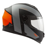 Casco Moto Integral Hawk Rs1 Tracer Mate Negro Naranja Xl 62