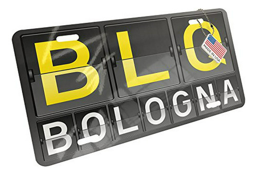 Neonblond Metal License Plate Blq Airport Code For Bologna