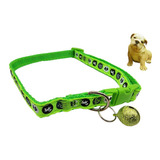 Collar De Poliester Para Perros Y Gatos Color Verde 30cm
